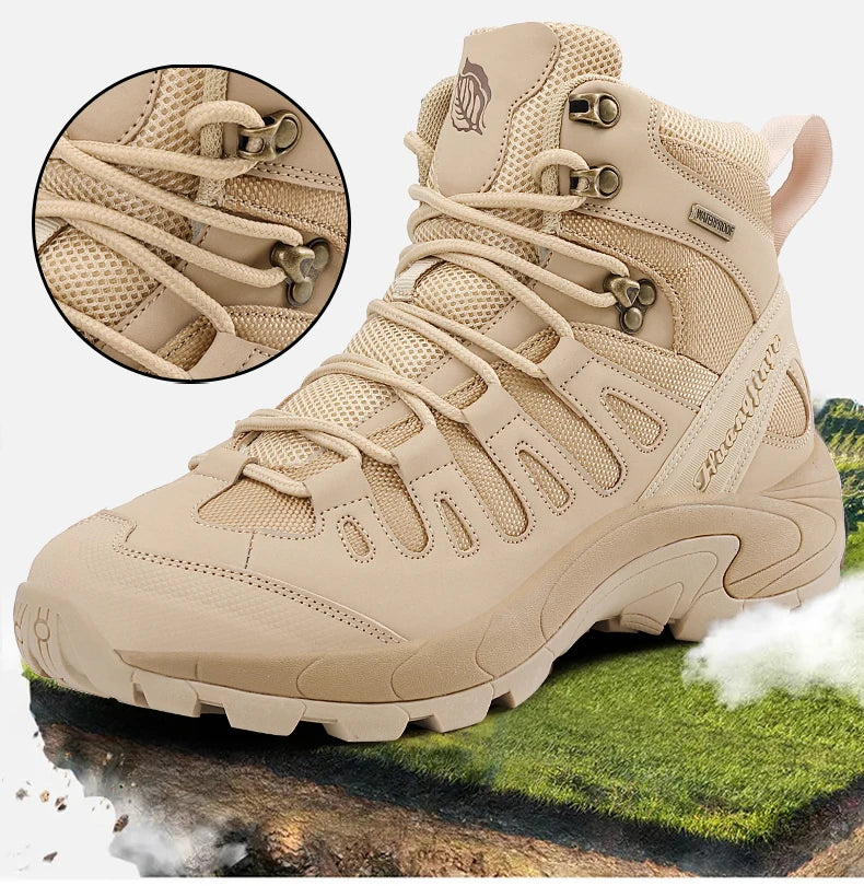 Fashion Men's Boots Tactical Combat Boots Outdoor Non-slip Hiking Boots Lightweight Men Desert Boots Motorcycle Boots