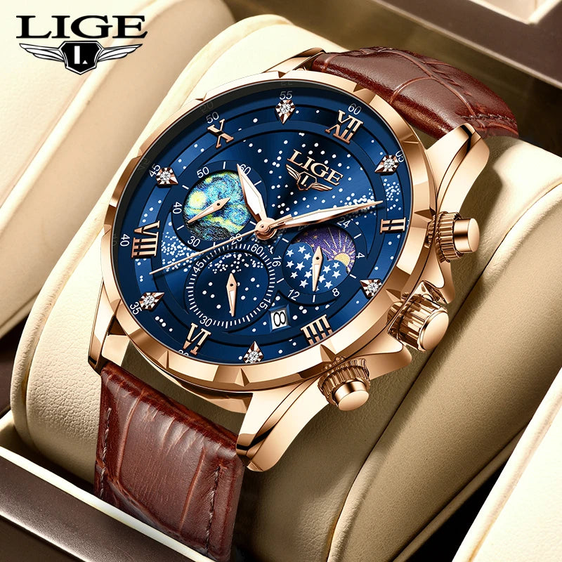 LIGE Top Brand Luxury Watches For Men Casual Business Quartz Mens Watch Fashion Waterproof Luminous Date Wristwatch Reloj Hombre