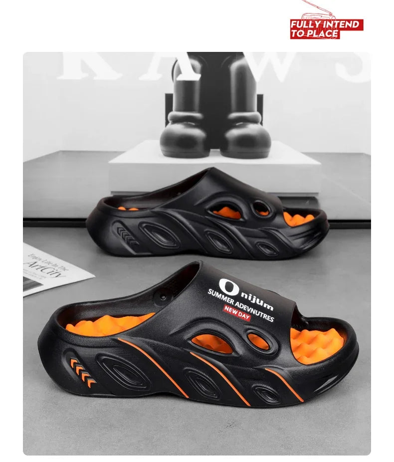 Summer Men's Massage Slippers Indoor Outdoor Sandals Beach Men Casual Shoes Comfortable Slides Flip-flop Men Women Home Slippers