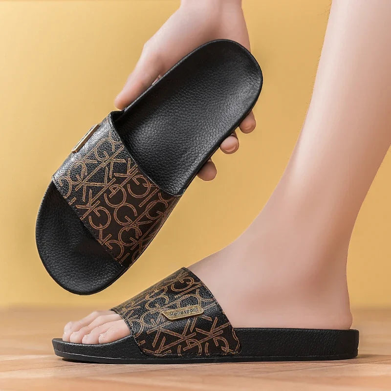 2025 Slippers Men's Trendy Korean Version Personalized Outdoor Wear Roman Soft-sole Seaside Casual Flip-flops Beach Shoes