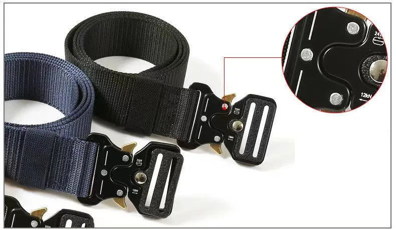 Men's Belt Metal Male Belt Canvas Belts Big Size Outdoor Sport Nylon Belts Oversized