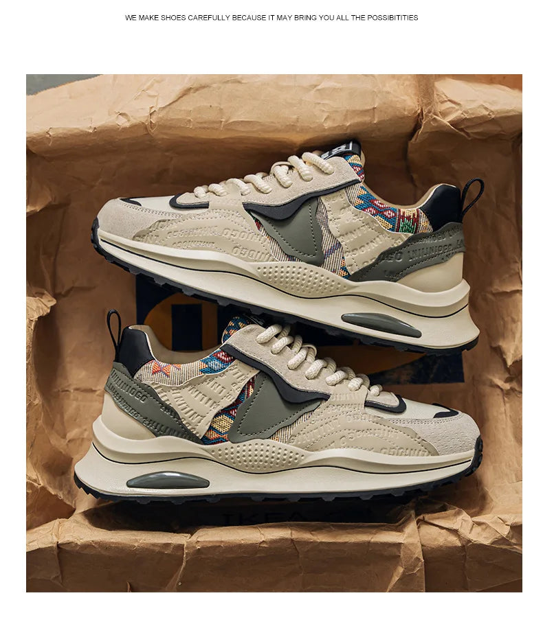 Men's Shoes 2025 Spring New Casual Versatile Comfortable Fashion Trend Niche Non-slip Wear-Resistant Retro Sneakers