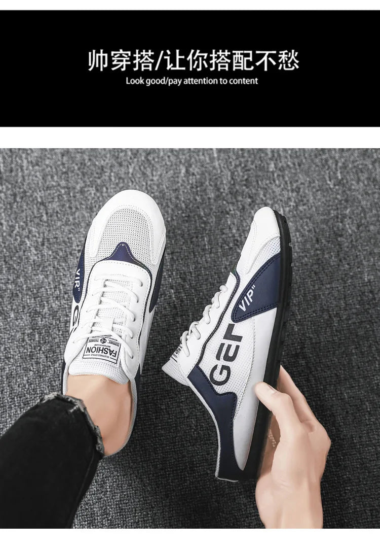Men Slippers Trend Baotou Shoes for Men Summer Breathable Casual Shoe Vulcanized Flats Male Sneakers Half Slip-on Shoes 2026