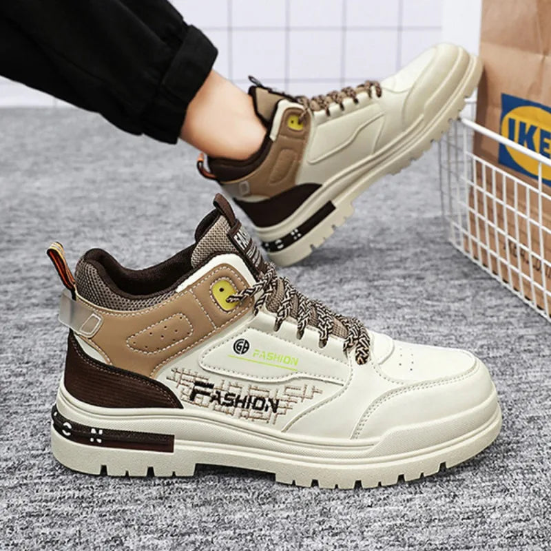 2025New Men High-top Casual Shoes Outdoor Comfort Sneakers Lightweight Man Running Sport Shoes Soft-soled Walking Zapatos Hombre