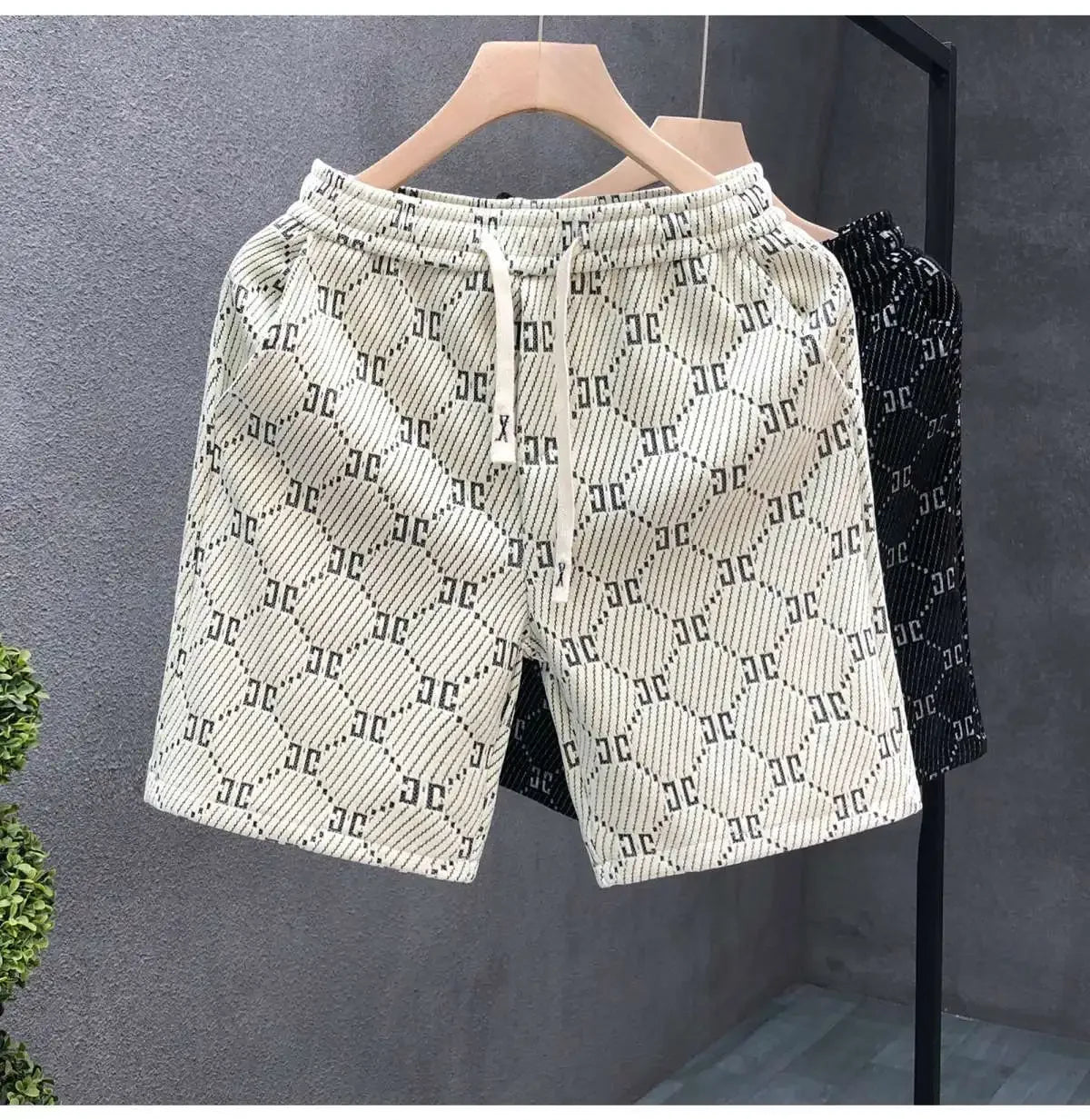 Men's Clothing New Shorts Summer Loose Fit Letter Jacquard 5-Inch Casual Trendy Versatile Streetwear Fashion