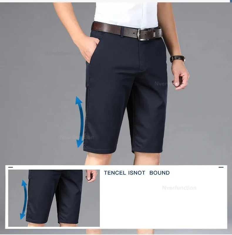 Men Shorts Summer New Knee Length Cotton Business Casual Pants Classic Brand Comfortable Clothing Shorts Male Boardshorts