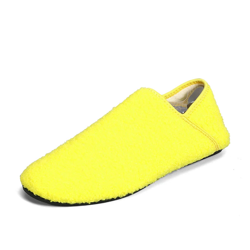 Men Winter Slippers Women Warm Shoes Soft Plush Flats Casual Shoes Male Loafers Lightweight Home Walking Couples Shoes Footwear