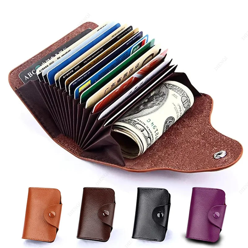 Real Leather Credit Card Holder Men Wallet Small Pouch Money Bag Big Capacity Cardholder Case Genuine Leather Wallets Pochette