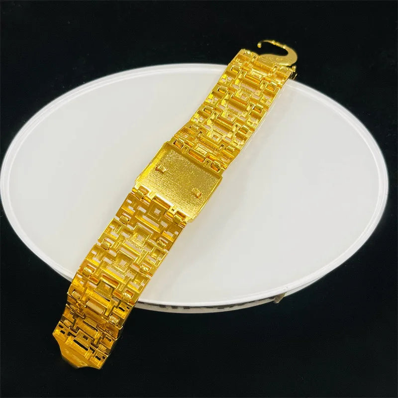 NovaGlod Exquisite craftsmanship 24K real gold embossed dragon bracelet money watch bracelet men's domineering dragon 9999 hand