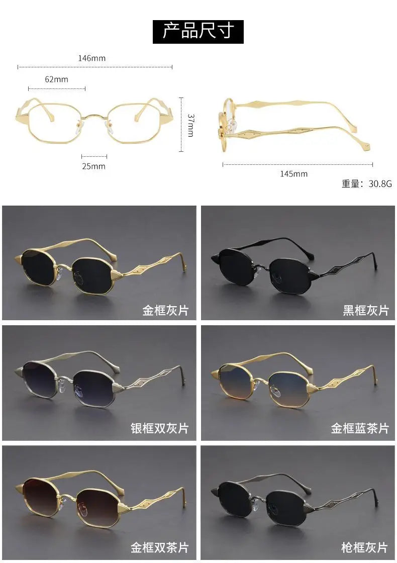 Narrow Sunglasses for Men Fashion Rectangle for Women Metal Decorative Glasses Trendy Luxury Brand Classic Sun Glasses New 2025