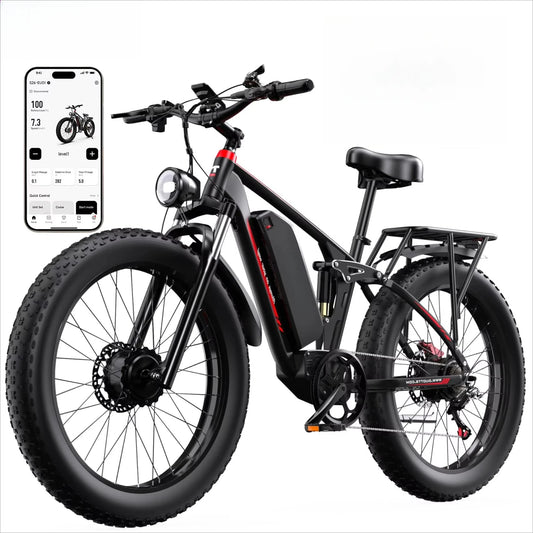 EU   S26 Dual Motor Electric Bicycle Fat Tire 48V 20AH Battery Ebike All Terrain Mountain Bike