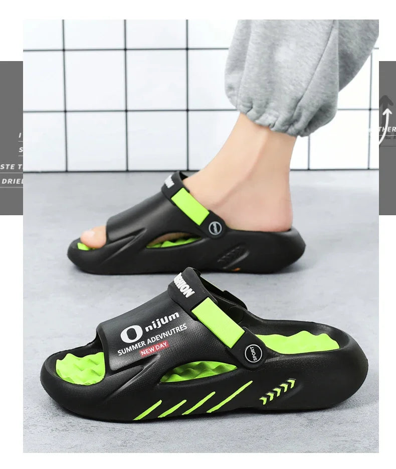 Slippers for Men Sandals 2024 Trending Mens Sandals Genuine Leather Men's Summer Shoes Men Sandel Men's Casual Sandal Slipers