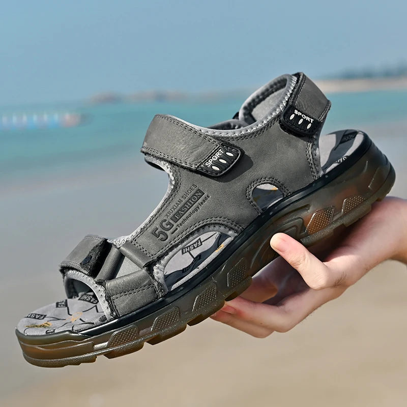 Outdoor Summer Genuine Leather Sandals Men Shoes 2022 Comfortable Sandal Male Sandalias Hiking Chaussure High Quality Shoes Men