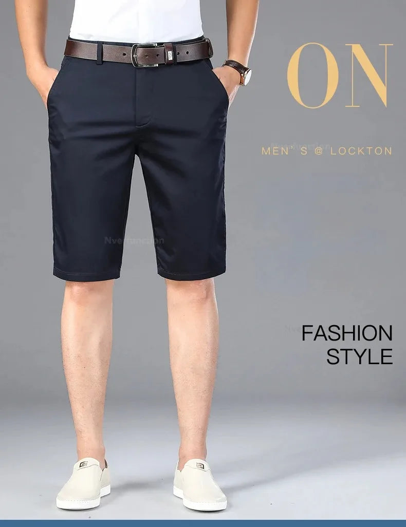 Men Shorts Summer New Knee Length Cotton Business Casual Pants Classic Brand Comfortable Clothing Shorts Male Boardshorts