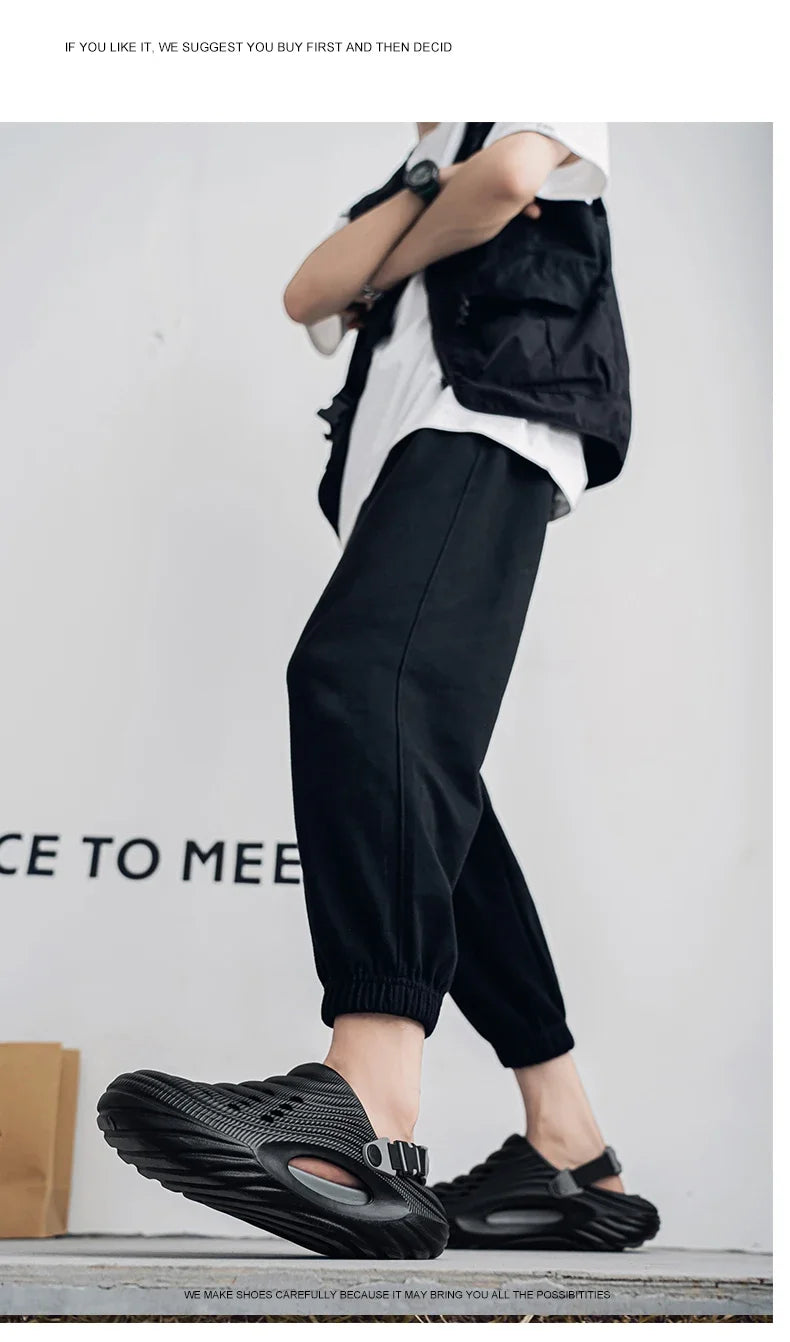 Summer Slippers for Men Driving Dual-Purpose Operating Room Baotou Clogs Soft Sole Outer Wear Home Casual Coconut Sandals