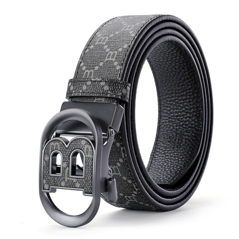 "B" Letter Genuine leather Belt for men Luxury brand Automatic Jeans Trouser belt golf man belt Work social designer waist belts
