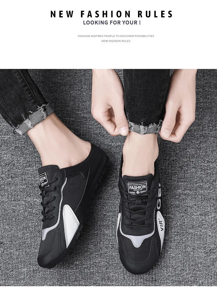 Men Slippers Trend Baotou Shoes for Men Summer Breathable Casual Shoe Vulcanized Flats Male Sneakers Half Slip-on Shoes 2026
