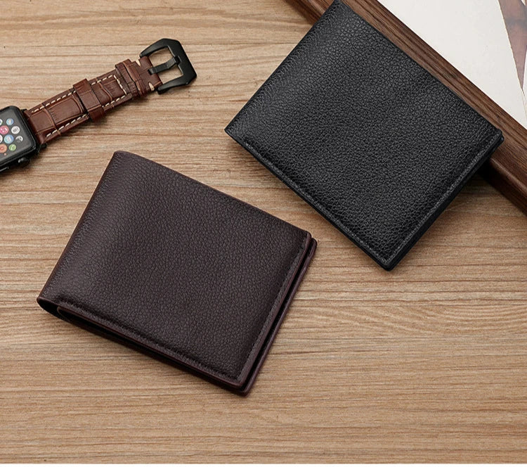 New Men's Wallet PU Leather Men Wallets Business Wallets for Man Short Black Walet Portefeuille Homme