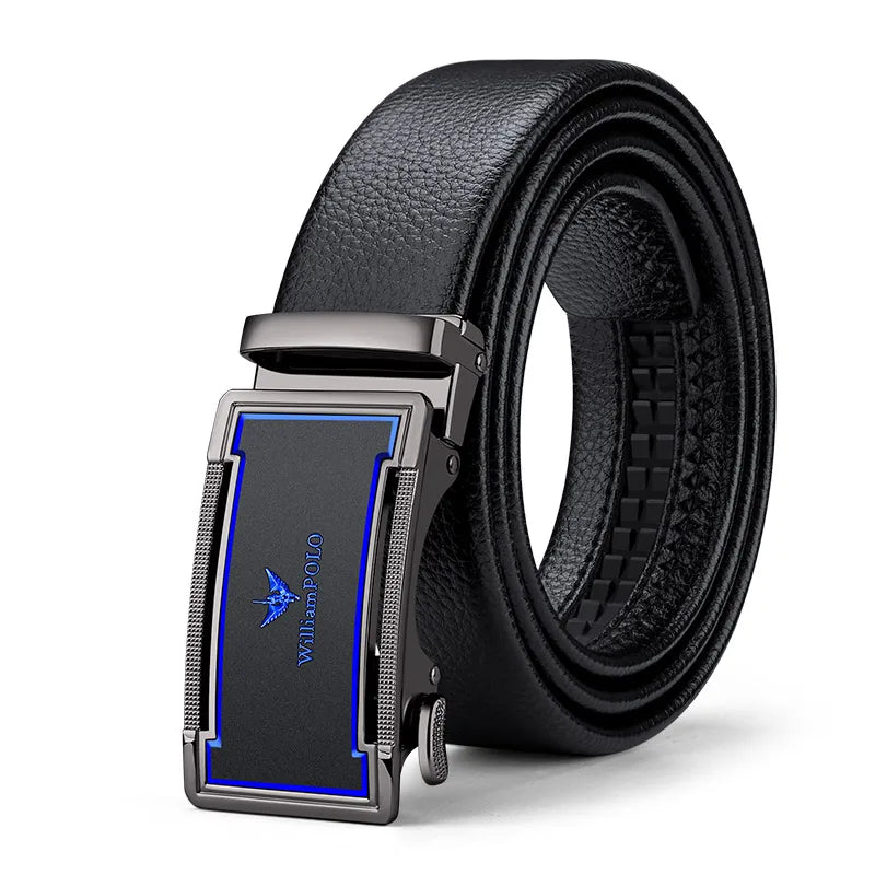 Men's leather belt with automatic buckle, casual pants belt, fashionable high-end belt, business waist belt