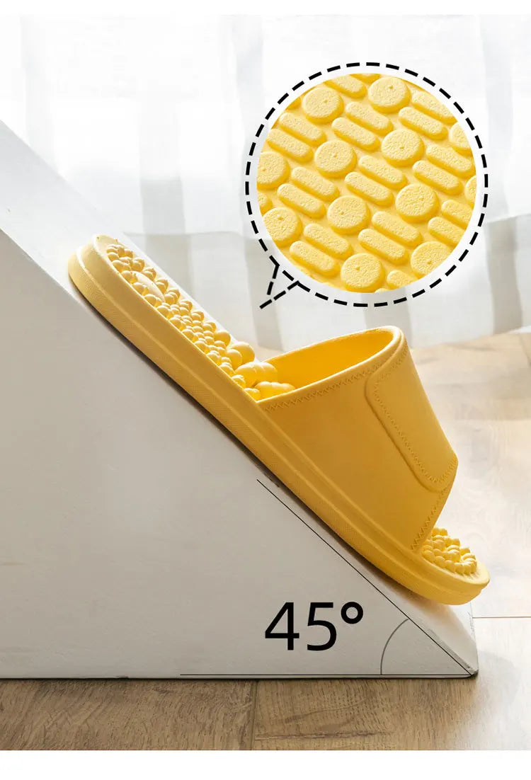 Women Men Foot Massage Slippers Indoor Bathroom Non-slip Soft Slides Comfort Flats Couples Home Relief Feet Health Care Shoes