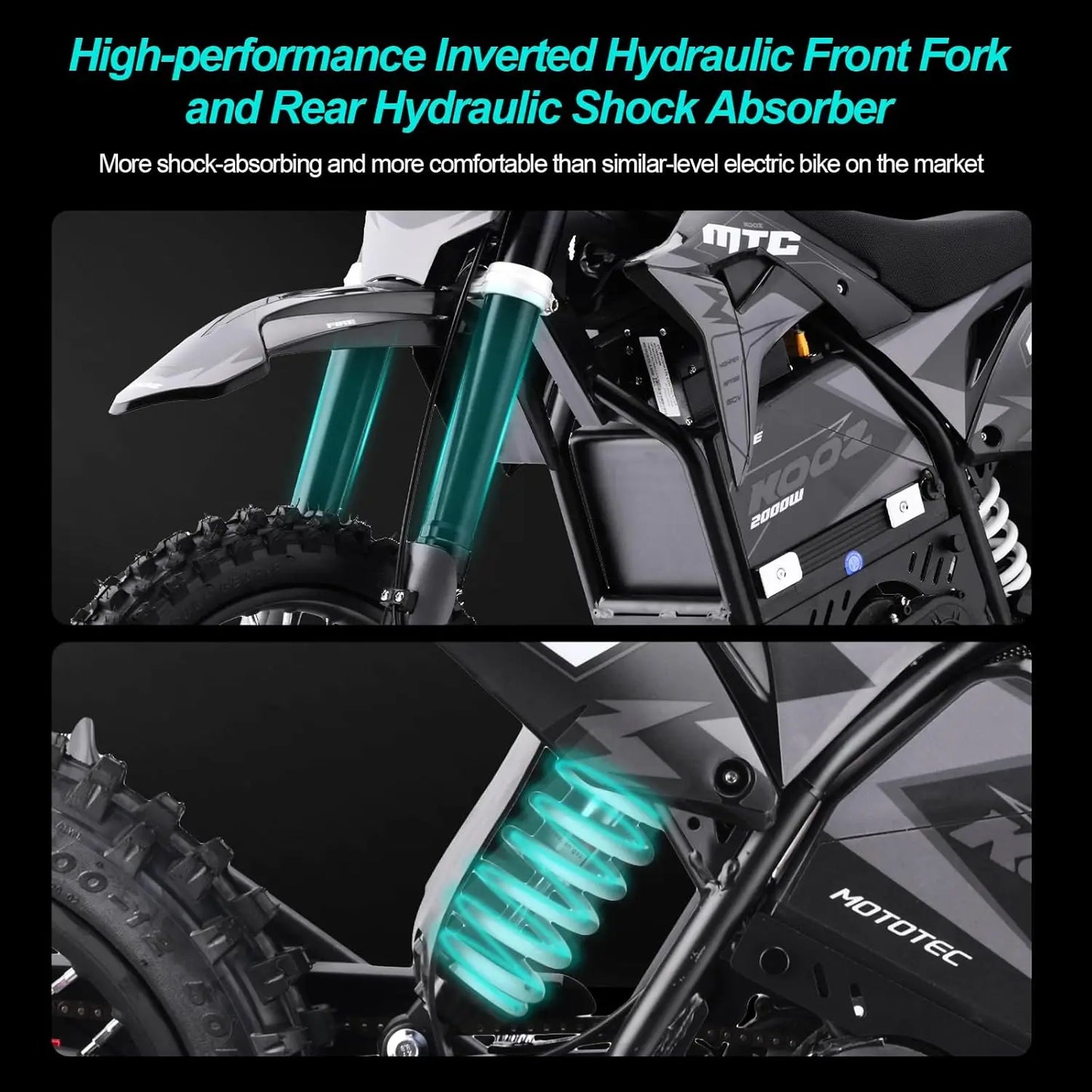 HP115E Electric Dirt Bike Ebike for Kids and Teens, 40 MPH 60V 2000W (Max 3000W) Offroad Motorcycle with 14"/12", Customized