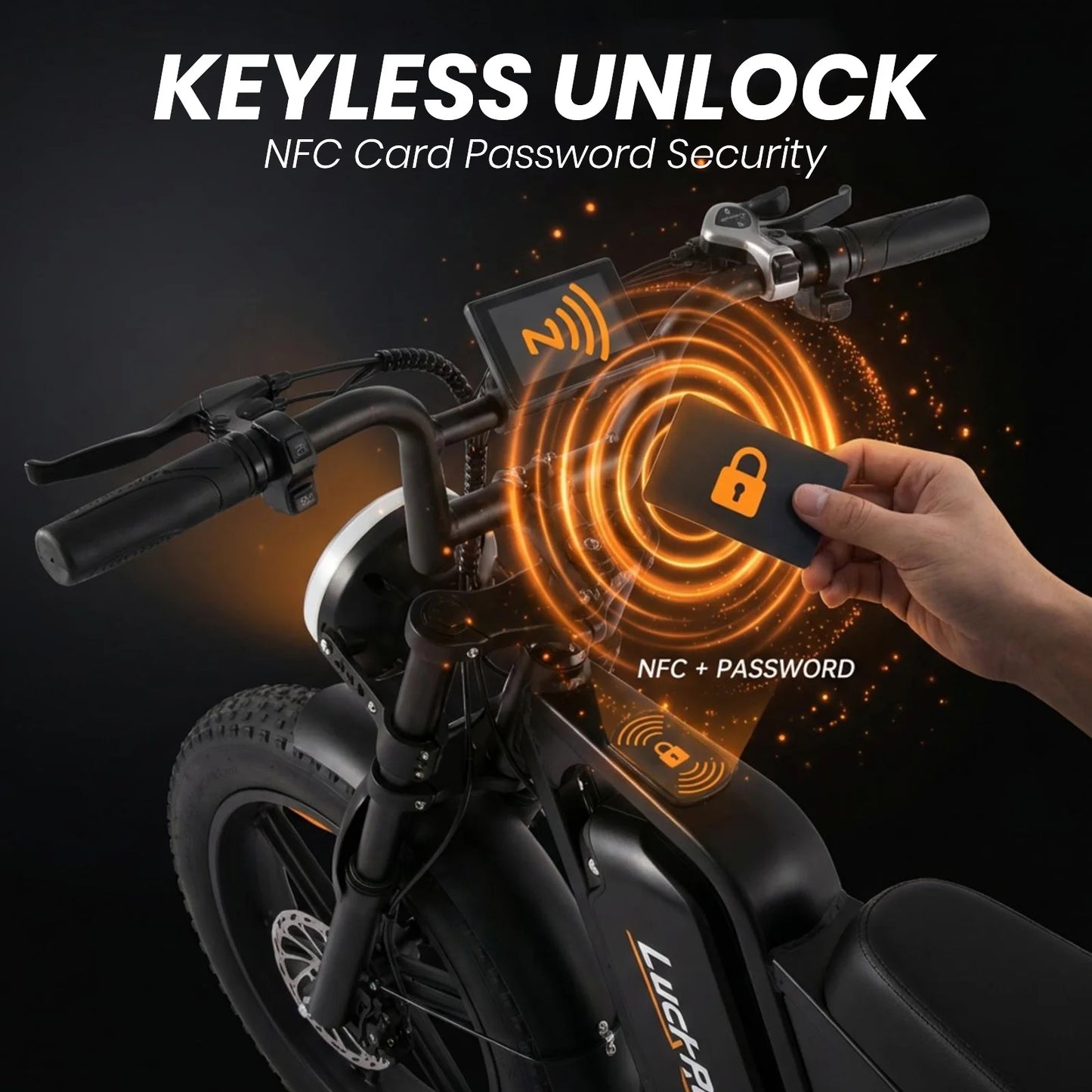 1000W Ebike for Adults,  20" Fat Tire Electric Bike, NFC & Password Unlock, 48V 15/25Ah 60-80 Miles 33-40MPH Electric Bike Moped