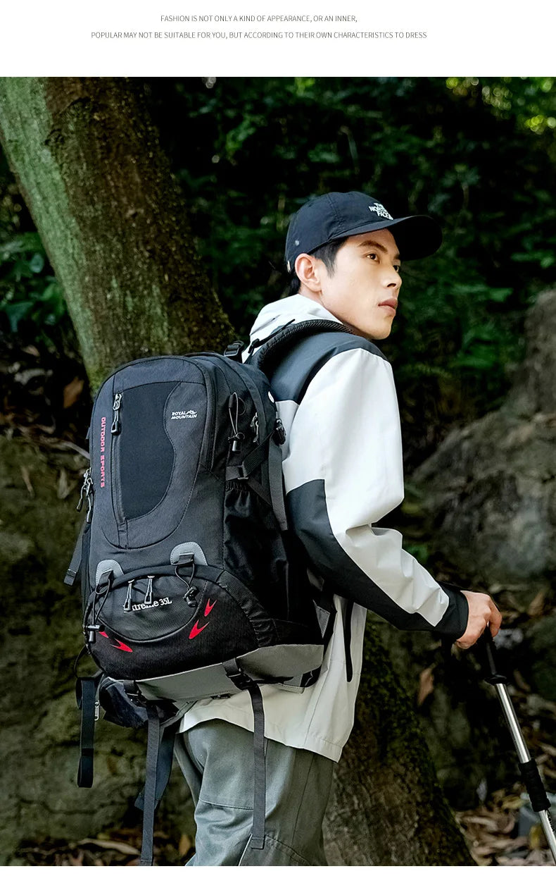 35L Hiking Backpack for Men Women Trekking Climbing Backpacks with Backplane Sports Bag Travel Luggage Bag