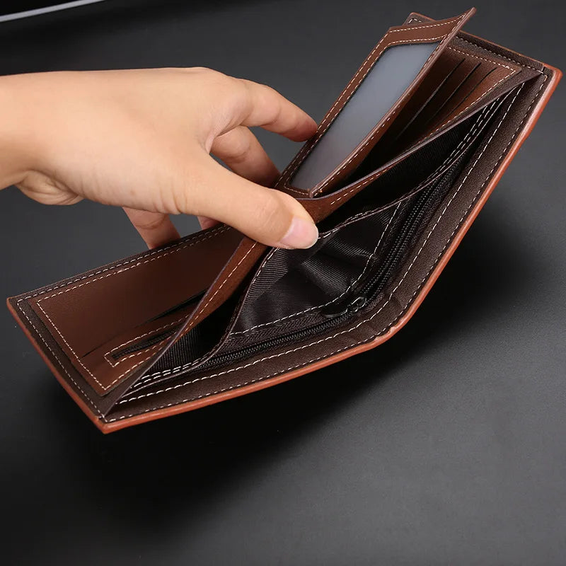 Men's Business Multi-function Short Wallet, Multi-card Wallet, Zipper Change Bag