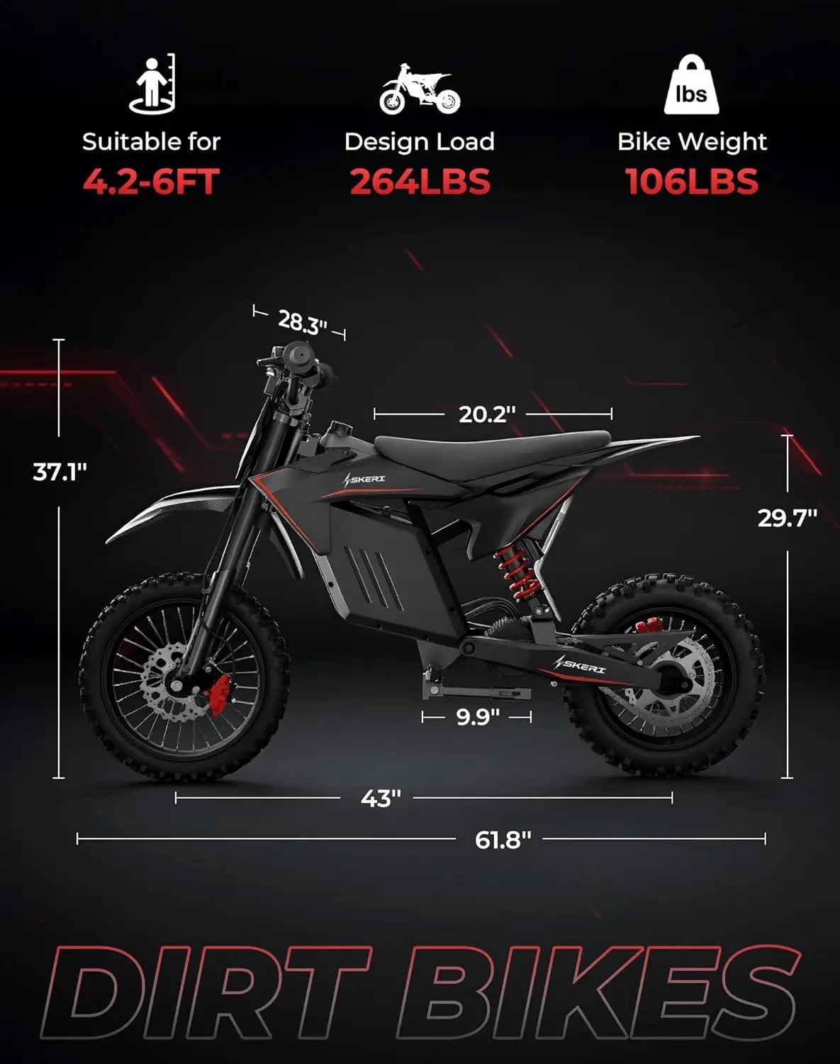 Electric Dirt Bike for Adults & Teens, 14"/12" Fat Tire 3200W Motor 37MPH Off-Road EBike, 48V 21Ah Battery, Customized
