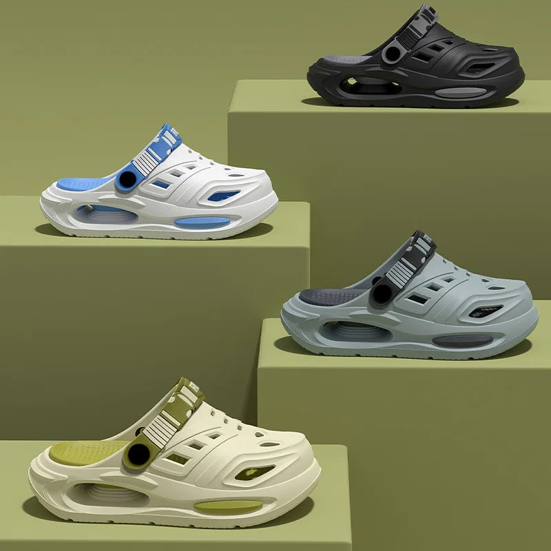 Men's summer outdoor sandals for 2025, new trendy thick sole, anti-slip, odor-resistant, two-way wear, men's flip-flops