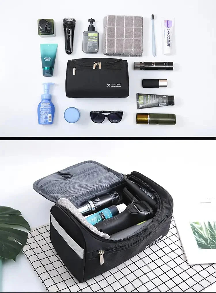 Leather Toiletry Bag for Men Women Dopp Kit Mens Hanging Toiletry Bag Travel Toiletry Bag for Traveling Large Cosmetic Bag for T