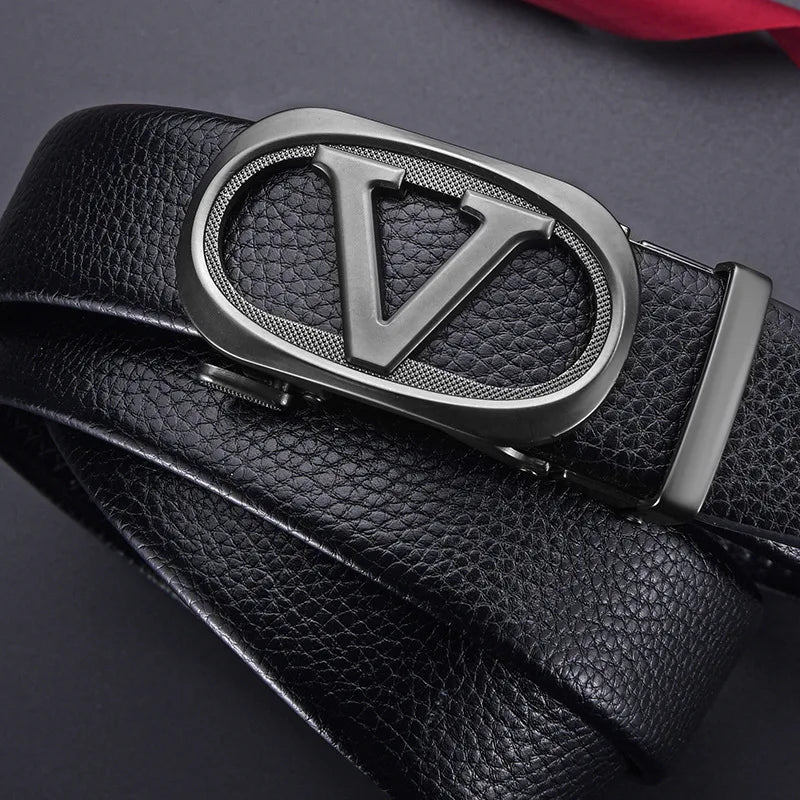 Belt, Men's Fashion, Student Automatic Buckle Leather Belt, Men's Business Casual Versatile Men's Pants Belt