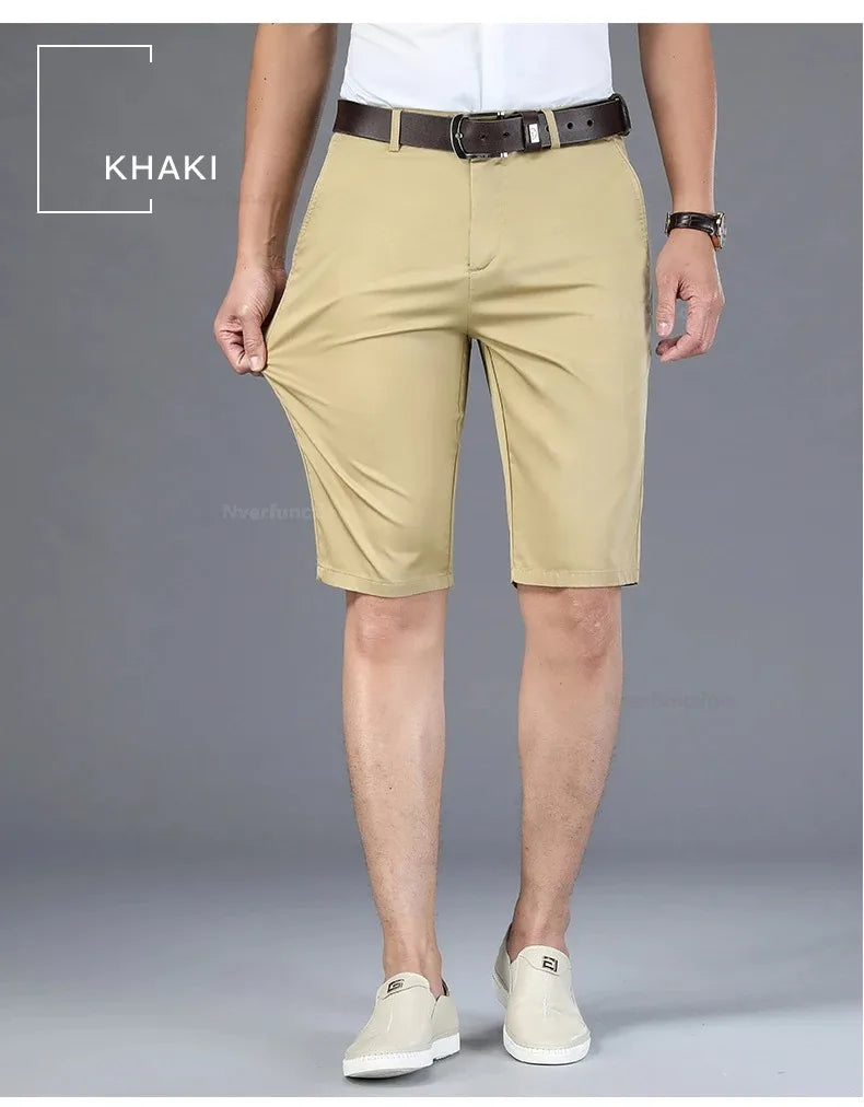 Men Shorts Summer New Knee Length Cotton Business Casual Pants Classic Brand Comfortable Clothing Shorts Male Boardshorts