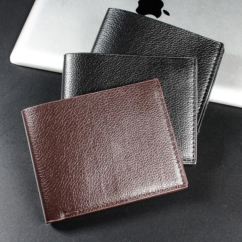 New Men's Wallet Genuine Leather Men Wallets Premium Product Real Cowhide Wallets for Man Short Black Walet Portefeuille Homme