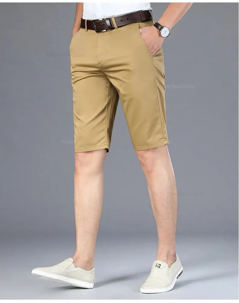 Men Shorts Summer New Knee Length Cotton Business Casual Pants Classic Brand Comfortable Clothing Shorts Male Boardshorts