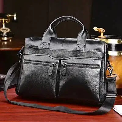 Business Laptop Bag Genuine Handbags Male Travel Briefcases Men High Quality Cowhide Leather Messenger Bags