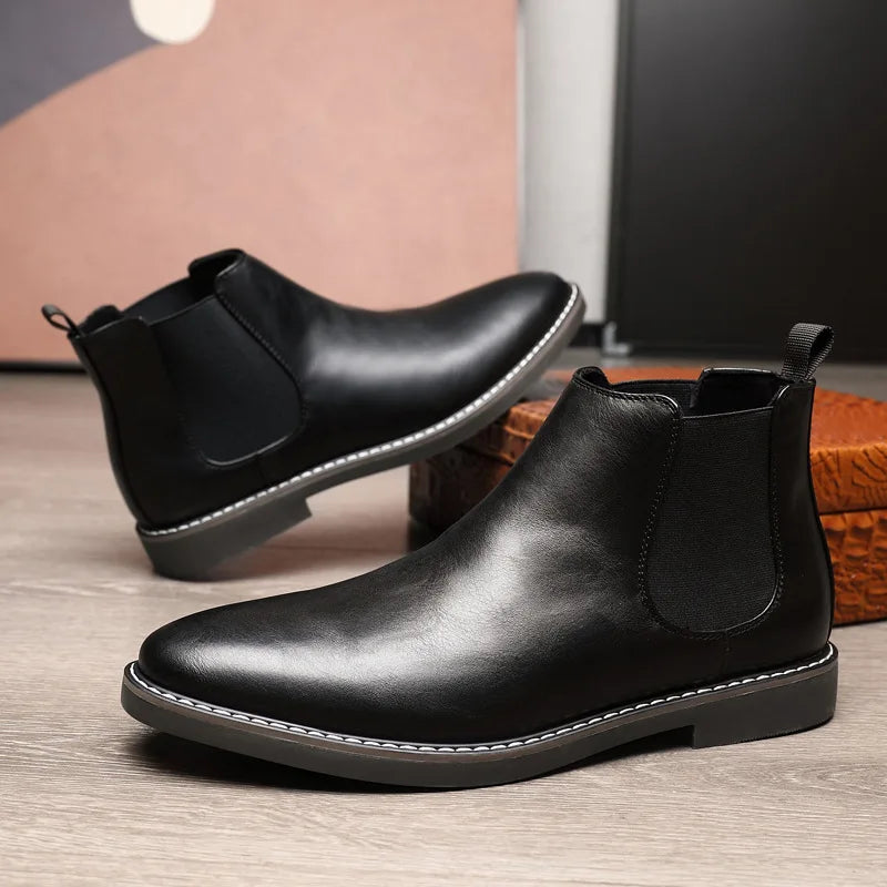 40~46 Men Chelsea Boots Brand Retro Comfortable 2024 Fashion Men Boots