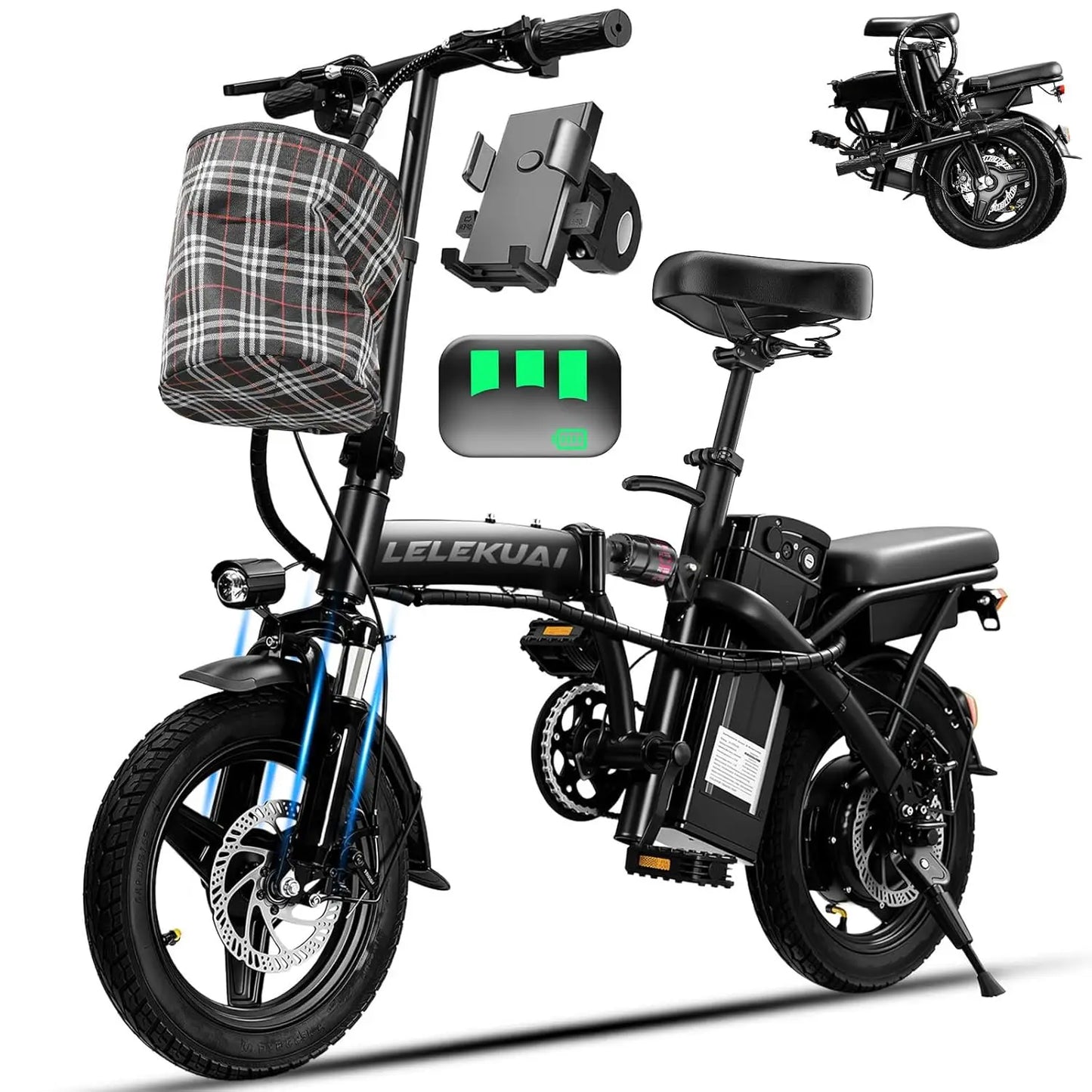 Electric Bike for Adults, 20-35MPH Speed, 560W-2000W Peak Motor, 30-55 Miles Range City Commuter Ebike, Removable, Customized