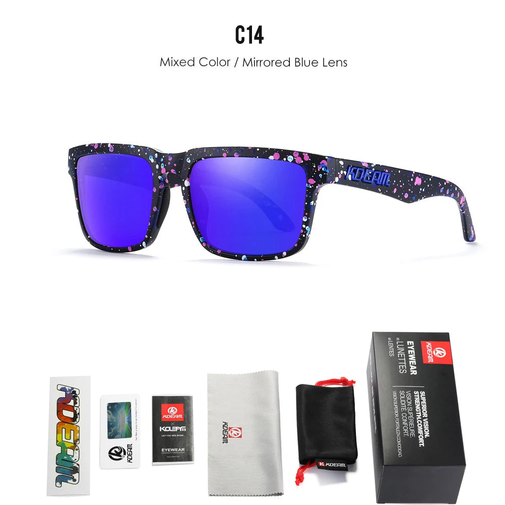 KDEAM Fishing Men's Sunglasses Polarized Classic Square Shades Unisex Size With Packaging