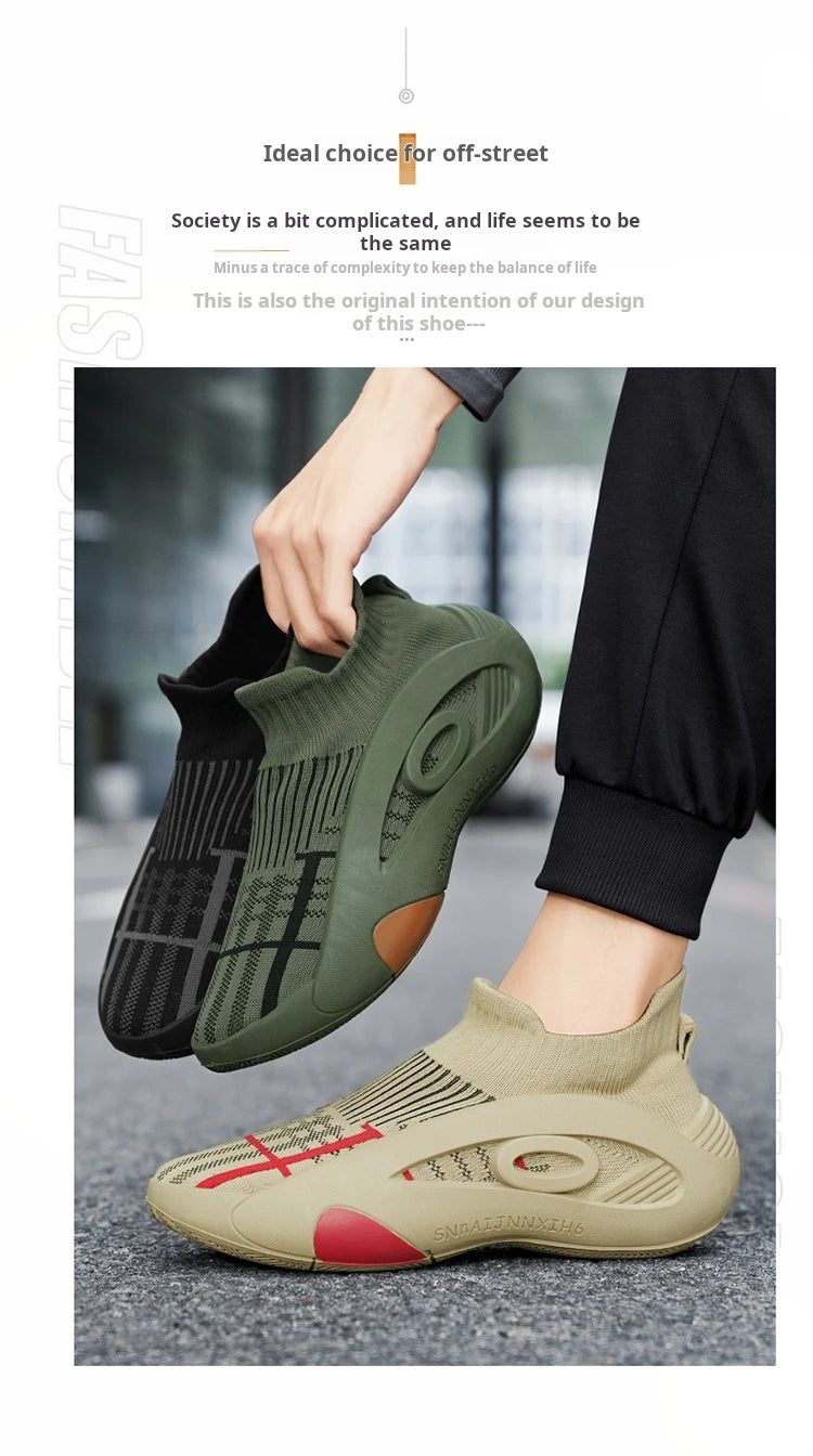Summer Sneakers for Men Breathable Socks Casual Sports Shoes New Arrival Black Green Men Trainers Platform Designer Sneakers Men