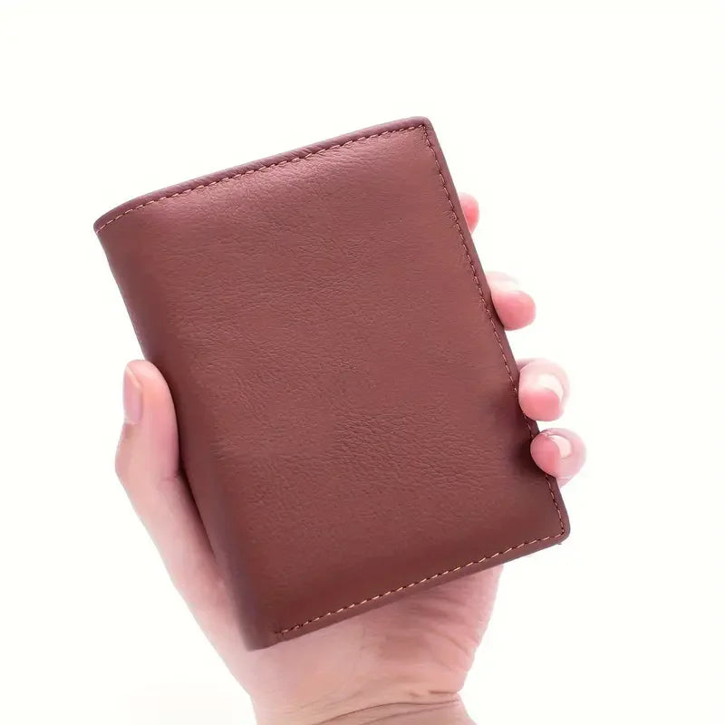 men's wallet Genuine Leather Wallets For Men Coin Purse Vintage Vertical Short  Credit Card Holder Money Bag Men's RFID wallet