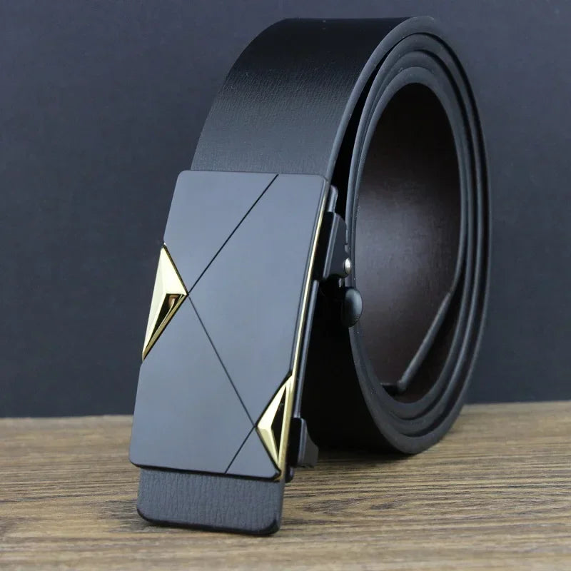 Men Belt Work Business Genuine Leather Casual Designer Belts Simplicity Fashion Dress belt for man Automatic Buckle StrapsZD2204