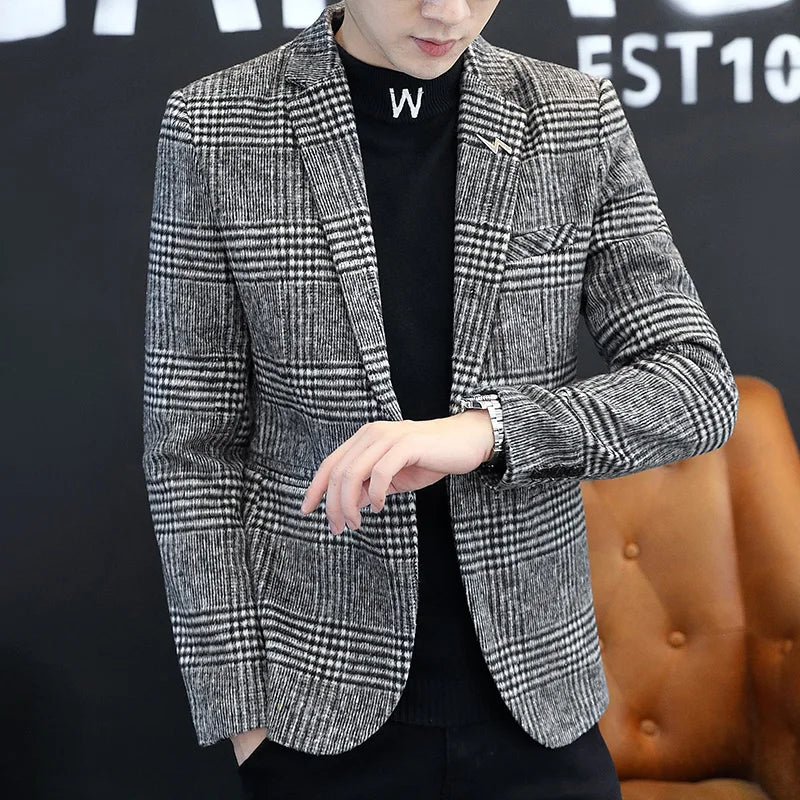 2025 Teenage Casual Suit Men's Coat Casual Autumn Single-layer Shirt Korean Version Slim-fit Suit  Wedding Suits for Men