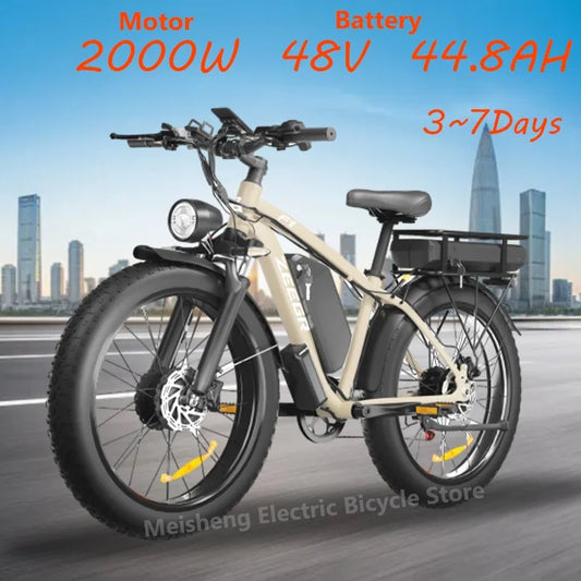 Ebike new B1 adult 26 inch tire 2000W Dual Motor 48v 22.4ah battery All terrain Hydraulic brake multi-function Electric Bicycle