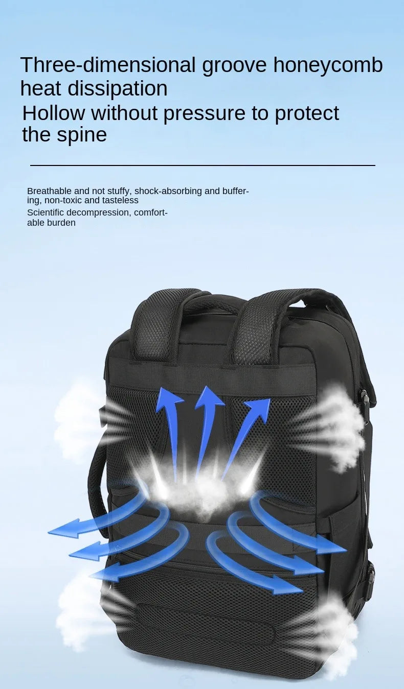 Men's Travel Backpack, Outdoor Luggage Backpack, Business Weekend Bag, Expandable, Large Capacity Travel Backpack, Commuting, Short-Distance Business Trip Luggage Bag, Perfectly Matches Backpack Accessories, Luggage Strap Des