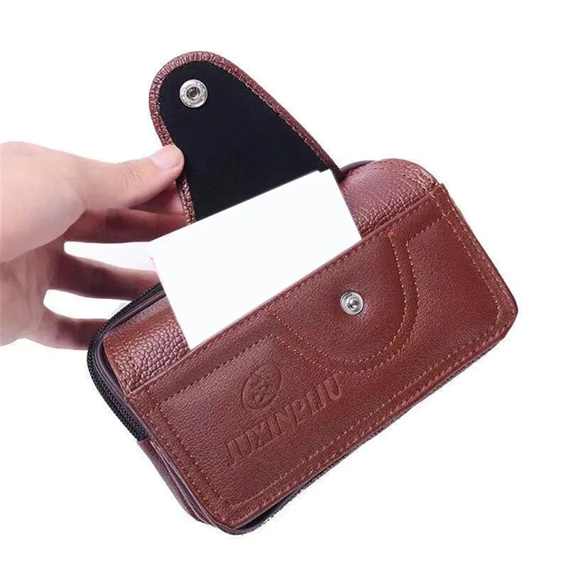 PU Leather Hand Bags For Men Large Capacity Money Purse Cell Mobile Phone Pocket Women Soft Double Zipper Male Clutch Bags