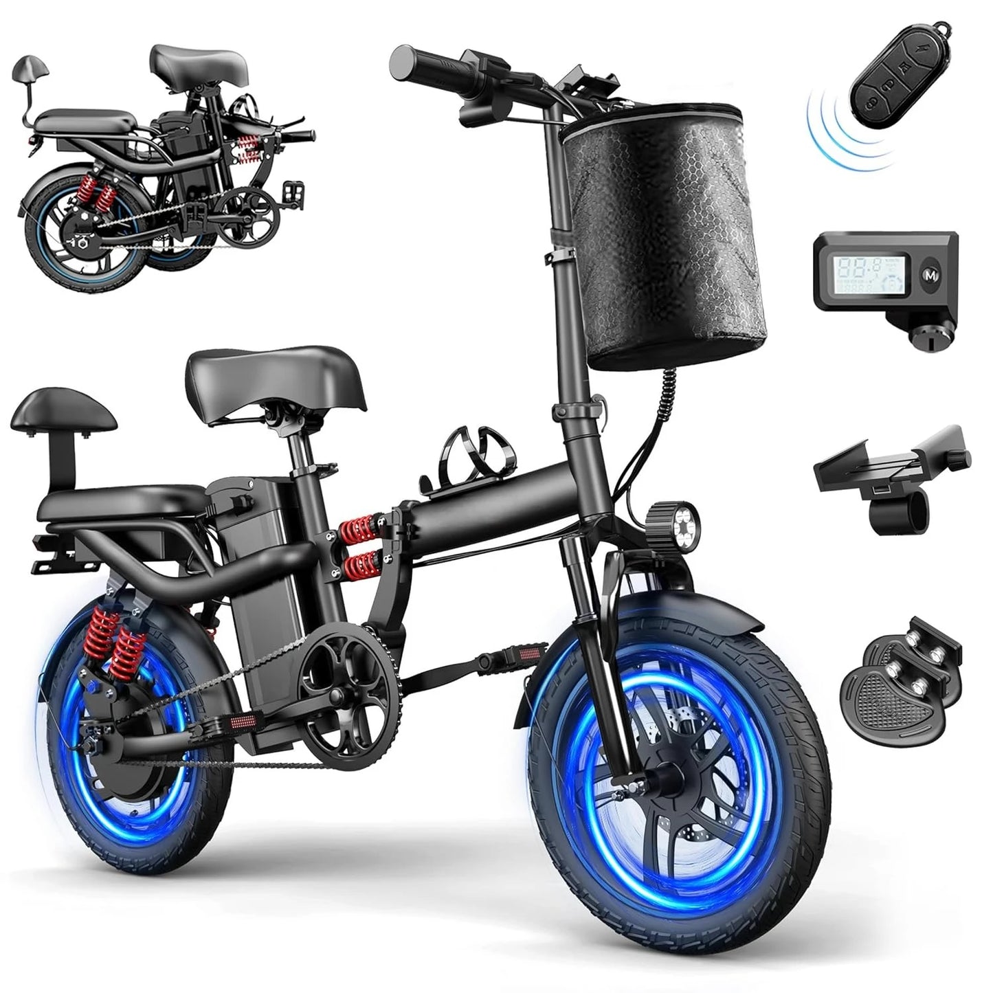Electric Bike for Adults,750/1000W Motor E-Bike,28/30 MPH,748.8/960 Wh Removable Battery,25-45Miles,16/20in, Customized
