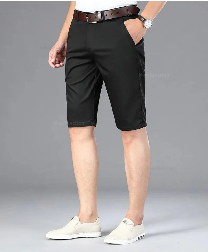 Men Shorts Summer New Knee Length Cotton Business Casual Pants Classic Brand Comfortable Clothing Shorts Male Boardshorts