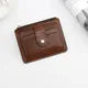 Men Fashion Credit ID Card Holder Wallet Male Slim Leather Wallet with Coin Pocket Brand Designer Brown Business Purse