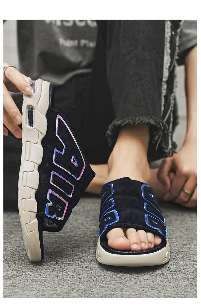 Men's Slippers Air Cushion Design Sandals Summer New PVC Soft Non-slip Men's Sports Slippers for Men Flip Flops Sandalias Hombre